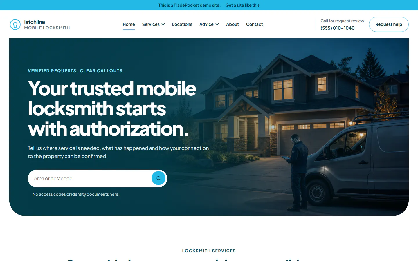 Latchline Mobile Locksmith website example