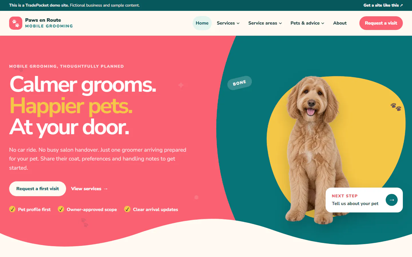 Paws en Route website example