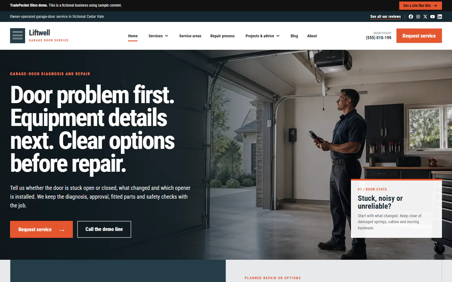 Liftwell Garage Door Service website example